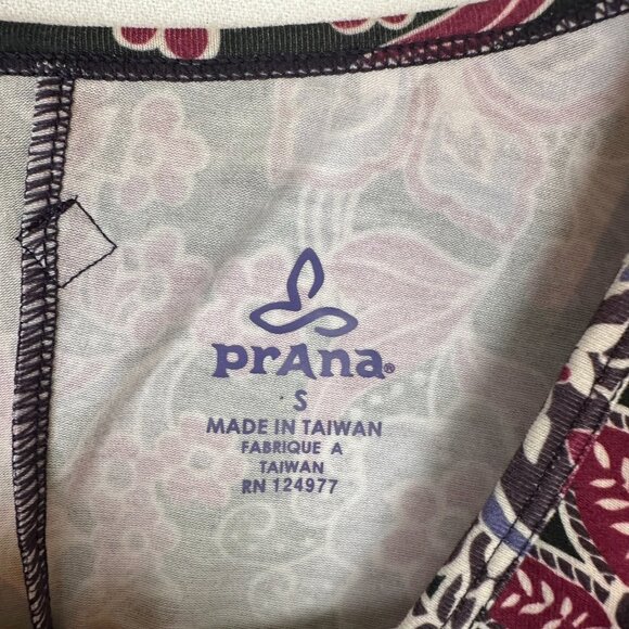 Prana "Nadia" Faux Wrap Floral Paisley V Neck Dress Athleisure Stretch - Picture 3 of 6